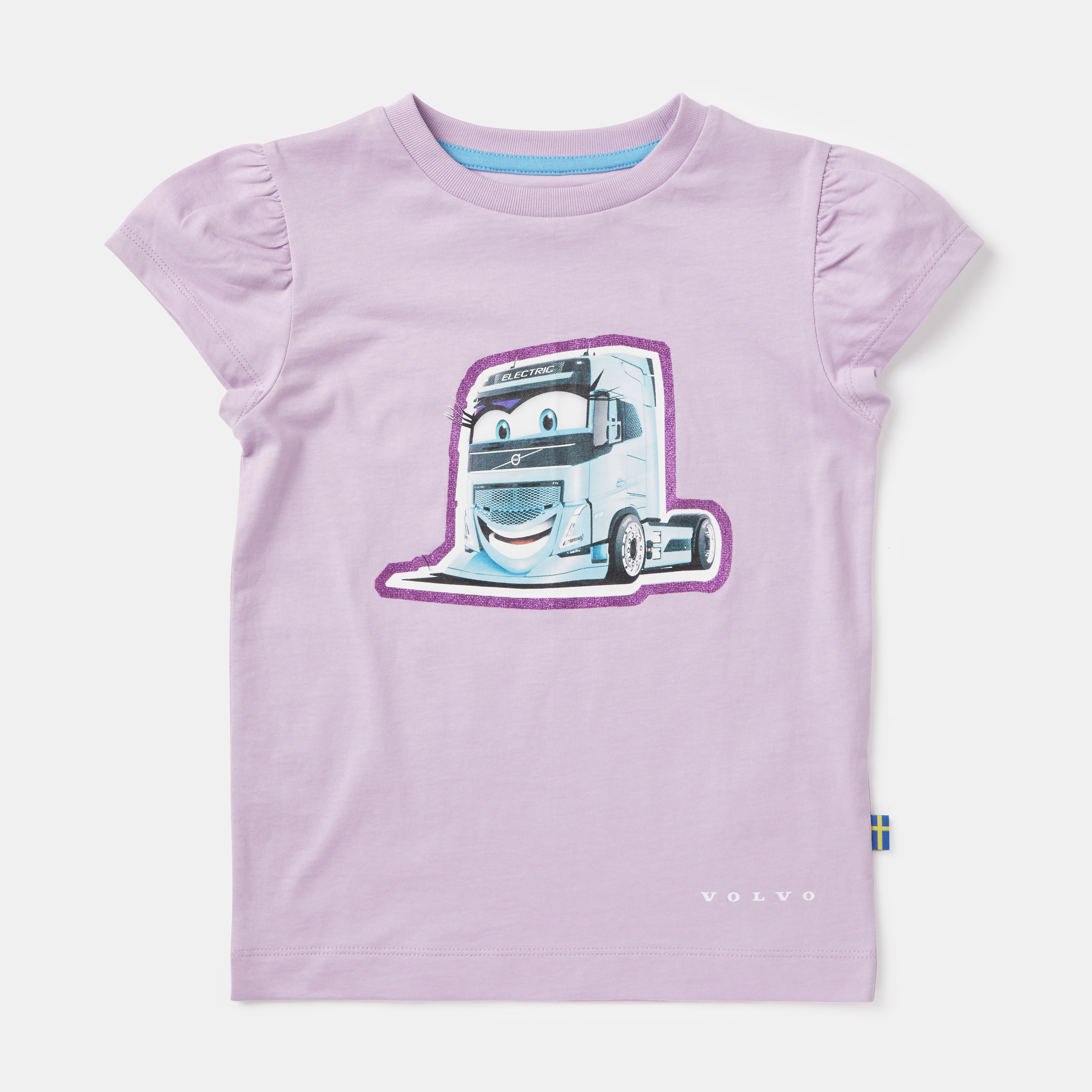 Future Driver Kids Tee front view, Pink t-shirt for kids with truck