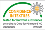 OEKO-TEX logo – tested for harmful substances and certified for human ecological safety