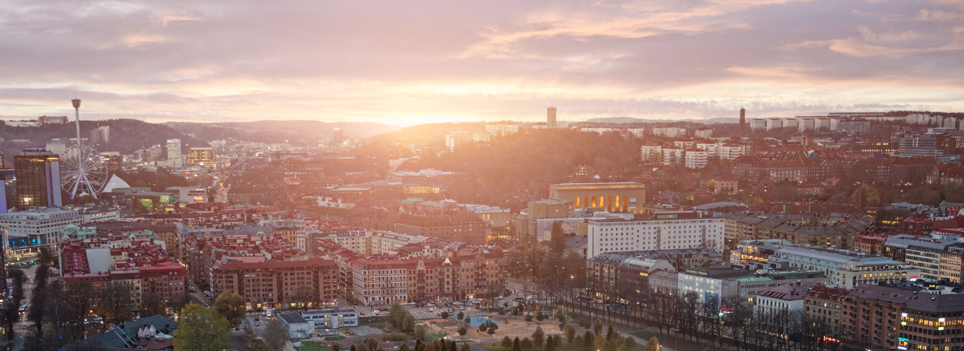 Sun is setting over Volvo's hometown Gothenburg.