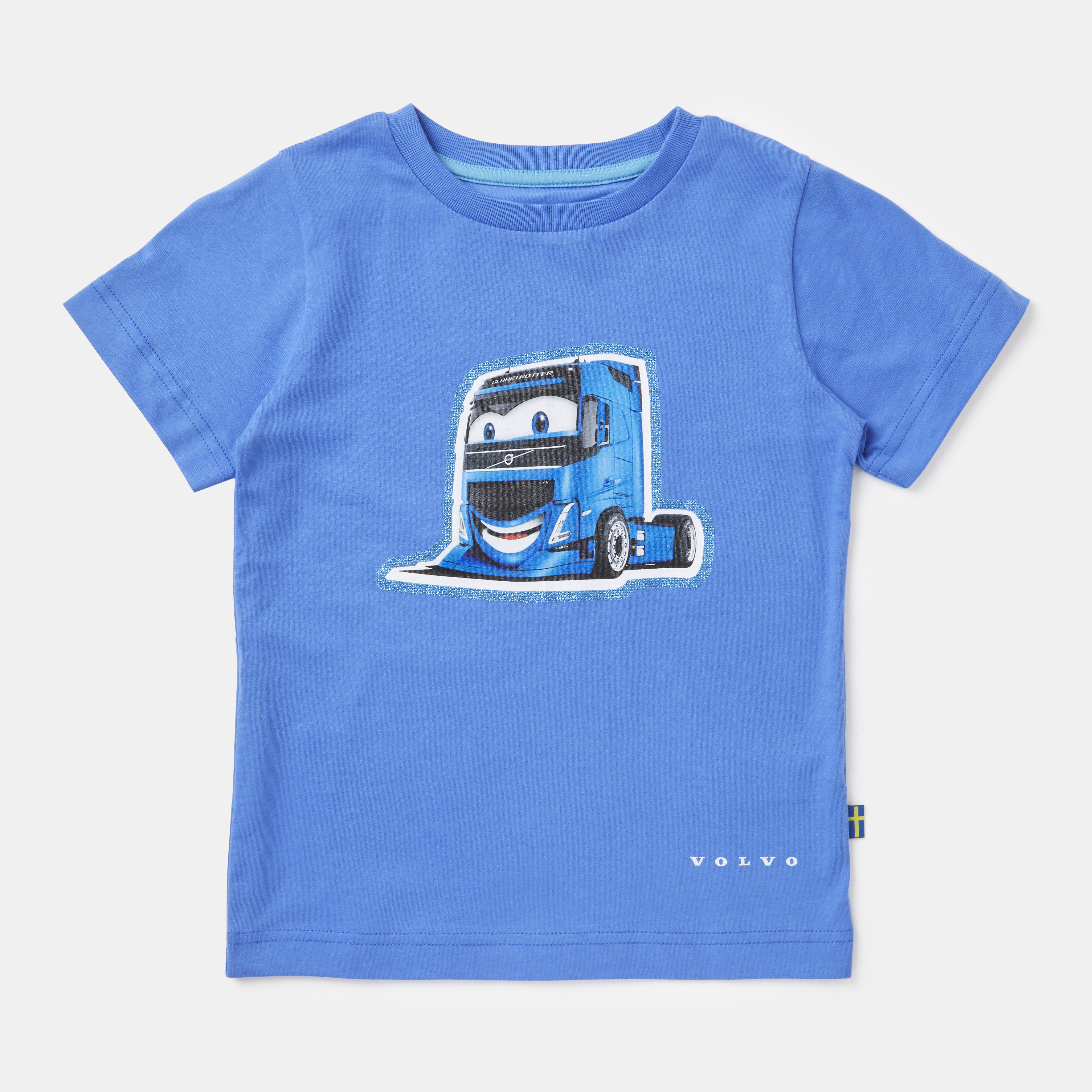 Whoosh Kids Tee back view blue t-shirt with truck print